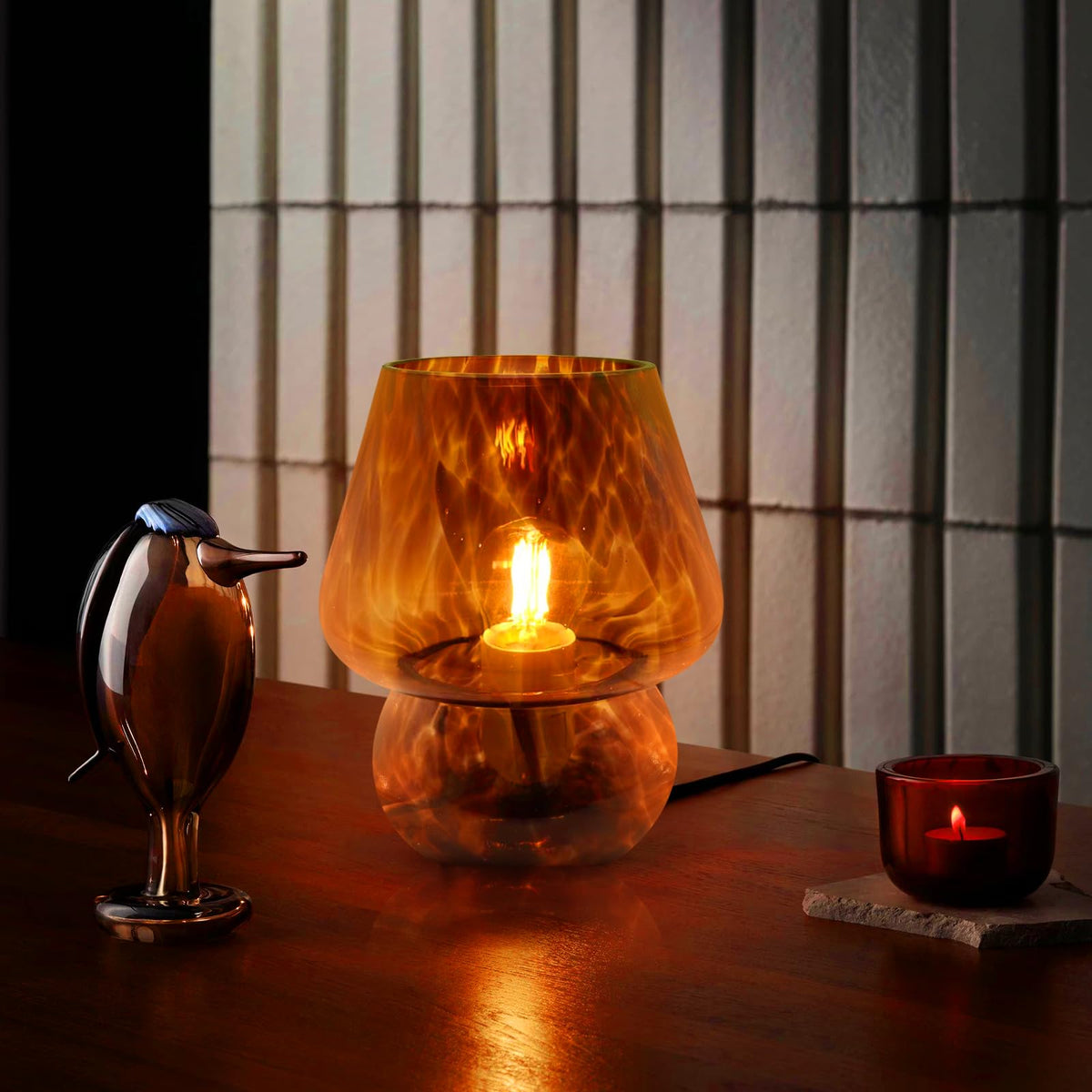 Lampa Stołowa Szklana w Kształcie Grzyba – Retro Lampy Stołowe do Salonu i Sypialni z Regulowanym Oświetleniem 10
