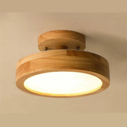 Lampa Sufitowa LED z Drewnianym Wykończeniem – Skandynawski Design do Salonu i Sypialni, 40 cm 5