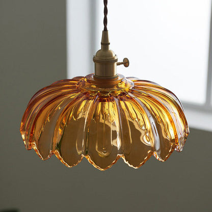 Lampa Wisząca Retro z Przezroczystego Szkła i Miedzianymi Akcentami – Nowoczesna Lampa do Salonów i Jadalni 2