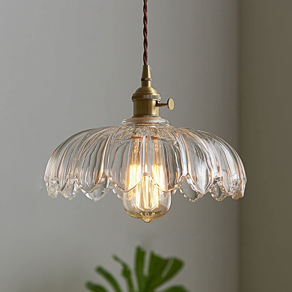 Lampa Wisząca Retro z Przezroczystego Szkła i Miedzianymi Akcentami – Nowoczesna Lampa do Salonów i Jadalni 8