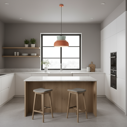 Lampa Wisząca w Stylu Skandynawskim z Pastelowymi Kolorami – Okrągła Lampa do Salonu i Nad Stół z Technologią LED 3