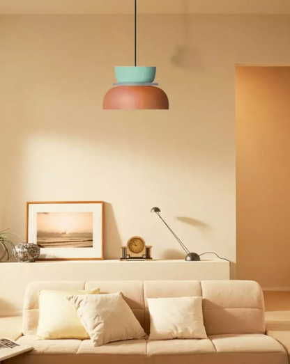Lampa Wisząca w Stylu Skandynawskim z Pastelowymi Kolorami – Okrągła Lampa do Salonu i Nad Stół z Technologią LED 5