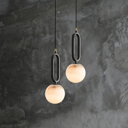 Lampa Wisząca z Naturalnego Marmuru Hulda – Nowoczesna Lampa do Salonu i Jadalni, Oświetlenie Nad Stół, Minimalistyczny Design 0
