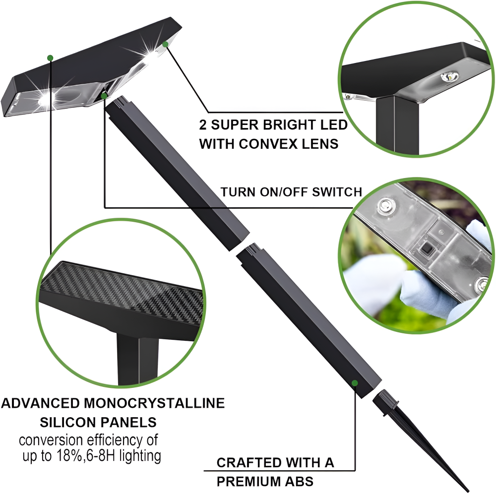 Lampy solarne Sole Outdoor – elegancki design z regulowaną wysokością do ogrodu [lampy solarne do ogrodu] 6