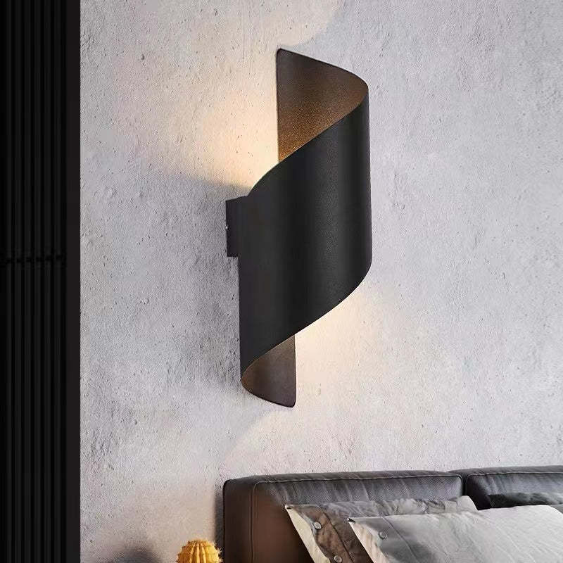 Nowoczesna Lampa Ścienna LED Spiralna, Kinkiet Ścienny Metalowy w Białym/Czarnym Kolorze do Salonu i Holu 11