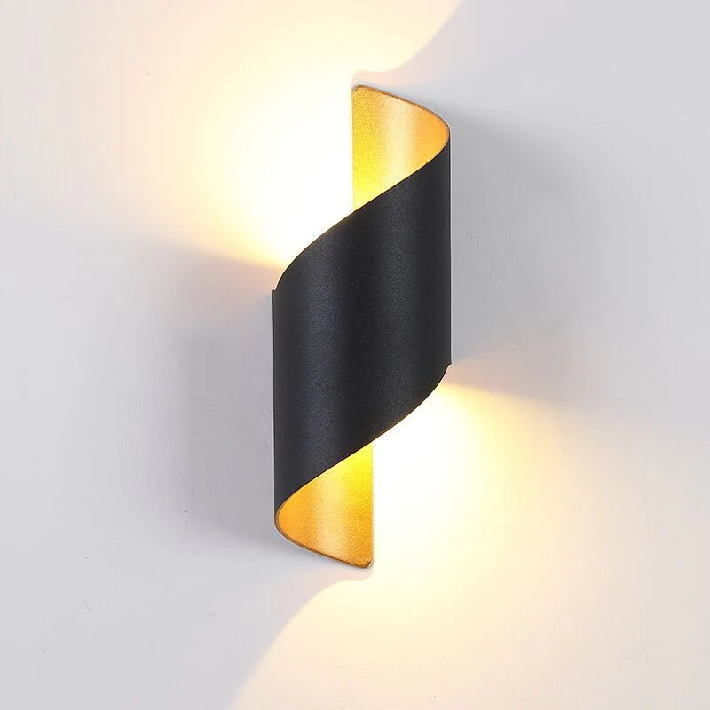 Nowoczesna Lampa Ścienna LED Spiralna, Kinkiet Ścienny Metalowy w Białym/Czarnym Kolorze do Salonu i Holu 9