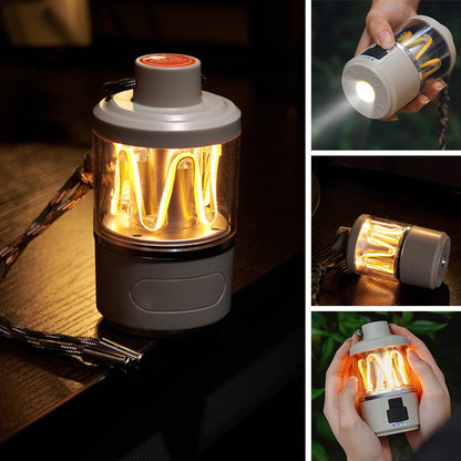 Przenośna Lampa Kempingowa z Regulacją Jasności i Ładowaniem USB – Wodoodporna Lampka Kempingowa 3W, Stylowy Design, Długi Czas Pracy 1