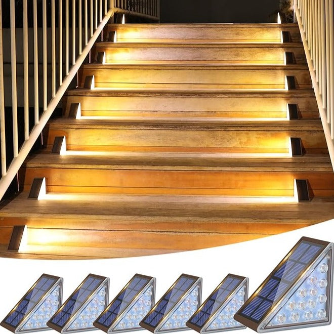 Komplet solarnych lampek schodowych – nowoczesny design do ogrodu i tarasu