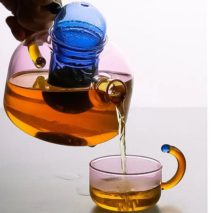 Szklany Czajnik z Zaparzaczem do Herbaty – Ekologiczny Zestaw do Parzenia Herbaty z Filiżanką, 400 ml 2