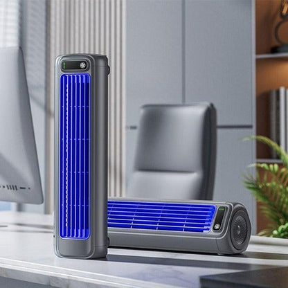 Mały wentylator USB z akumulatorem – 3 prędkości i tryb oscylacji