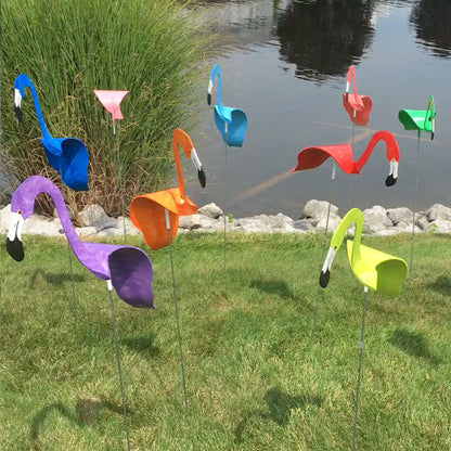 TropiGo Outdoor Flamingo Garden Ornament – Odporna na warunki atmosferyczne kinetyczna sztuka tworząca żywą atmosferę w ogrodzie 0