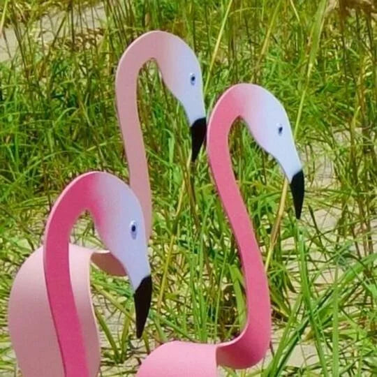TropiGo Outdoor Flamingo Garden Ornament – Odporna na warunki atmosferyczne kinetyczna sztuka tworząca żywą atmosferę w ogrodzie 4