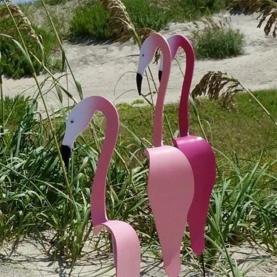 TropiGo Outdoor Flamingo Garden Ornament – Odporna na warunki atmosferyczne kinetyczna sztuka tworząca żywą atmosferę w ogrodzie 7