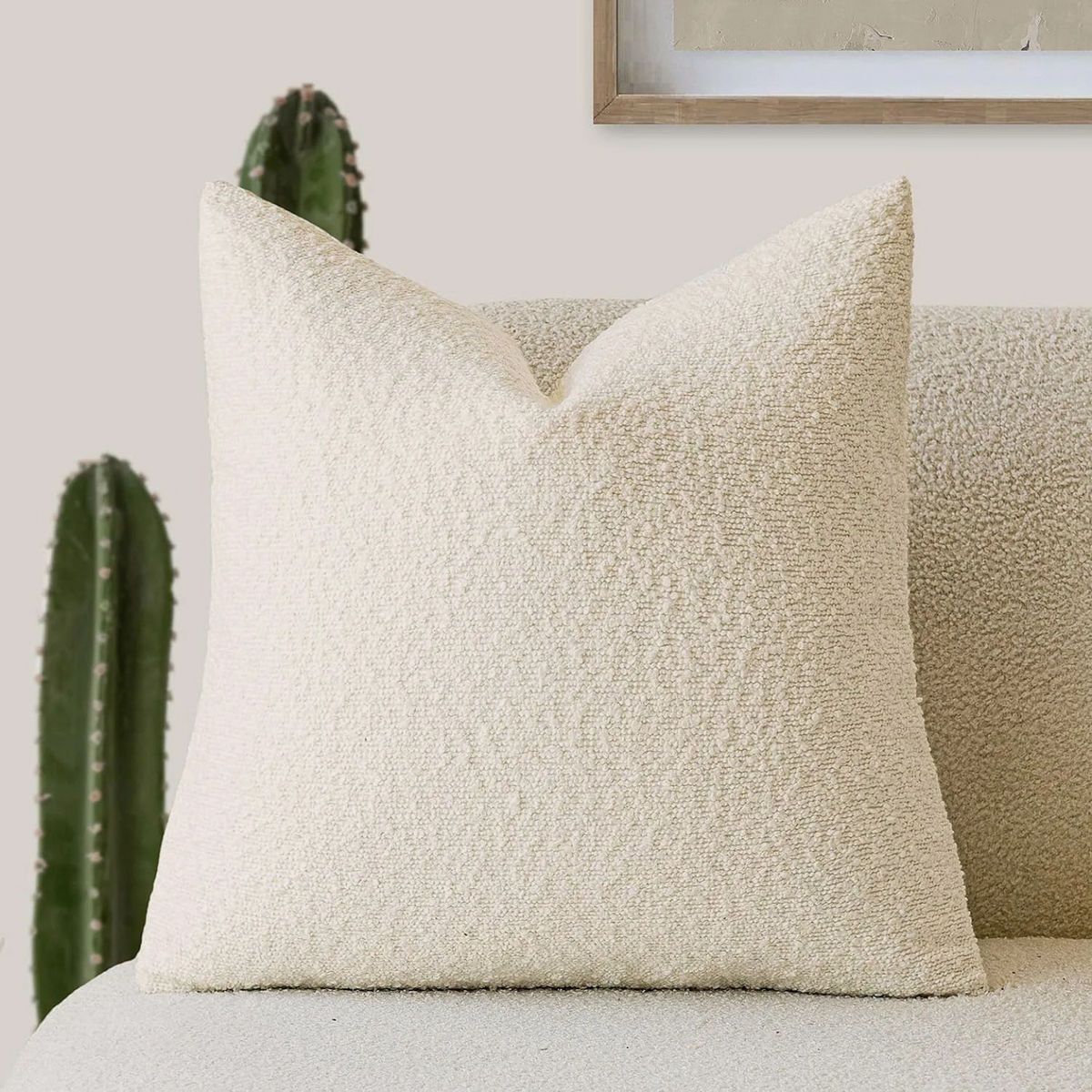 Poszewka na poduszkę 45x45 cm – ciemny odcień bouclé