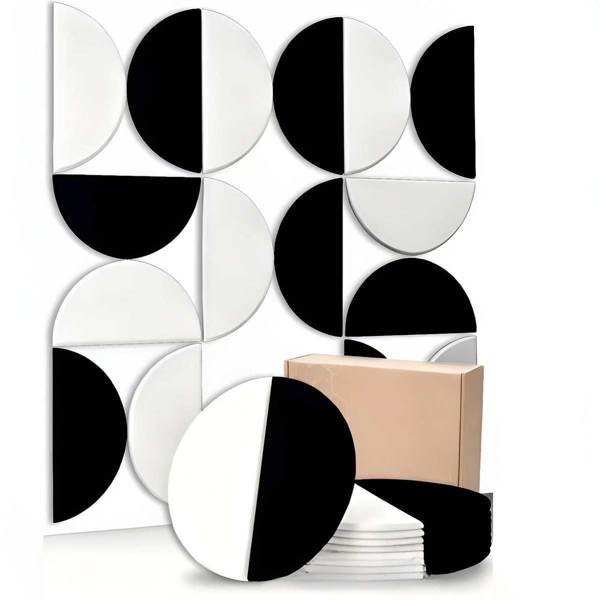 Minimalistyczne panele ścienne z miękkiego filcu w stylu art deco