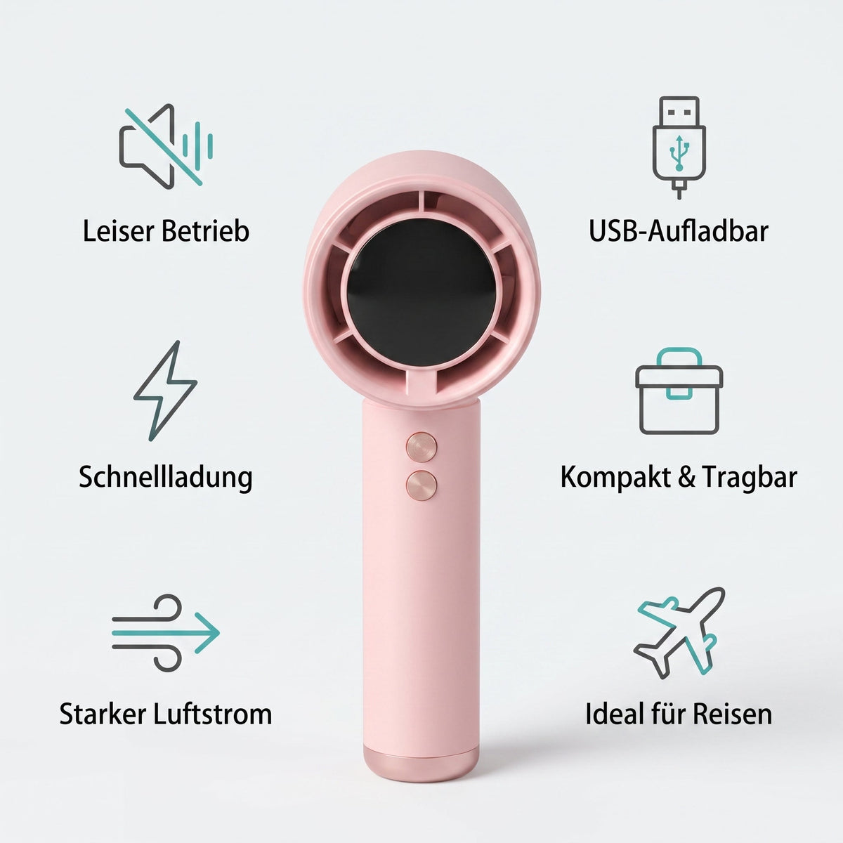 Funkcje wentylatora podróżnego: cichy, ładowanie USB, kompaktowy