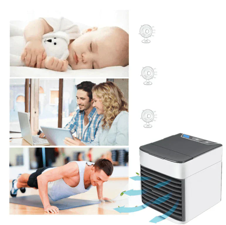 Przenośny klimatyzator USB z podświetleniem LED w kolorze białym