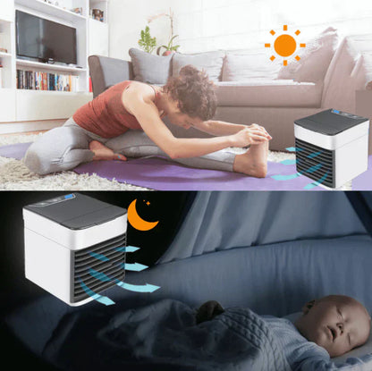 Mini klimatyzator z podświetleniem LED – 7 kolorów atmosferycznych