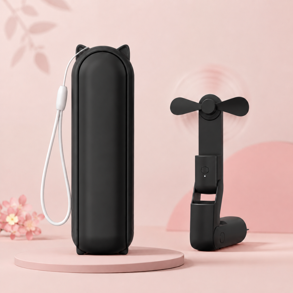 Wentylator ręczny USB w kolorze brązowym