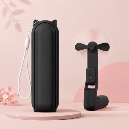 Wentylator ręczny USB w kolorze brązowym